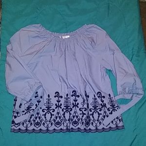 Blue peasant top